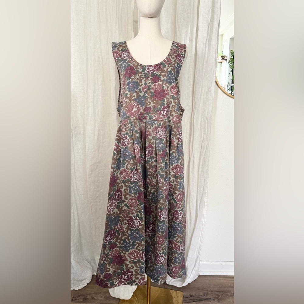 Vintage 90s Floral Sleeveless Dress - Picture 3 of 7